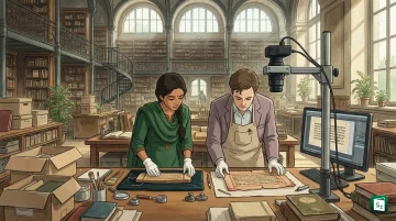 Ancient Indian manuscripts preserved in a library with Paris cooperation under Gyan Bharatam Mission