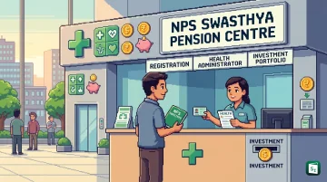 Illustration of NPS Swasthya pension account linked with family health insurance cover