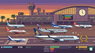Singapore Airlines aircraft with Skytrax World Airline Awards 2026 winners graphic