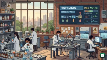 Laboratory researcher working on new drug discovery under PRIP scheme New Discovery Track