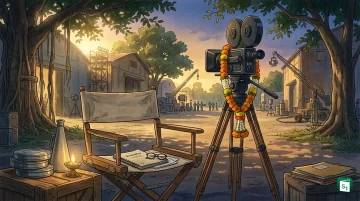 Portrait of veteran Indian filmmaker Singeetam Srinivasa Rao, director of Pushpaka Vimana and Aditya 369