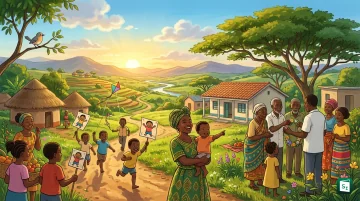 Health workers administering polio vaccine drops to children during an outbreak response campaign in Africa