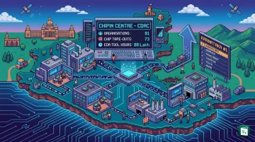 Semiconductor chip design workstations at the ChipIN Centre run by C-DAC in Bengaluru