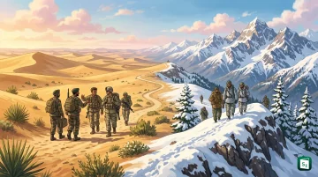 Indian and US Army soldiers at the opening ceremony of Exercise Yudh Abhyas 2026 in Auli