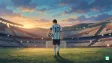 Lionel Messi holding the FIFA World Cup trophy after Argentina's 2022 victory in Qatar