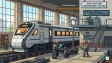 Vande Bharat Sleeper train at station representing BHEL and Titagarh Rail Systems joint venture for 35 year maintenance