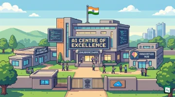 Concept illustration of AI Centre of Excellence hub in Bhubaneswar for innovation and startups