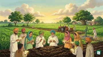 Farmers receiving India’s first soil carbon payments at Punjab Agricultural University in Ludhiana