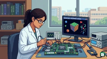 IIT Delhi researchers demonstrating indigenous micro-GPU graphics rendering on FPGA board