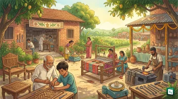Traditional Indian artisans at work under PM Vishwakarma Scheme for skill and credit support