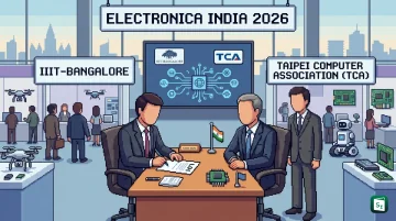 IIIT-Bangalore and Taipei Computer Association LOI signing at Electronica India 2026 in Bengaluru