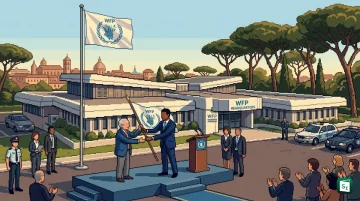 World Food Programme headquarters in Rome and portrait concept for new Executive Director Luke J Lindberg