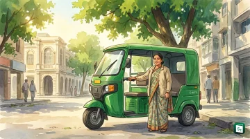Pink electric auto for DURGA scheme Delhi for women and transgender drivers