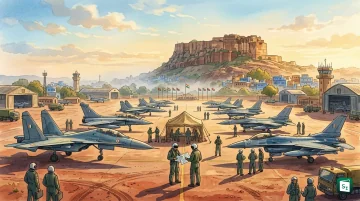 Fighter aircraft participating in Exercise Tarang Shakti 2026 at Air Force Station Jodhpur