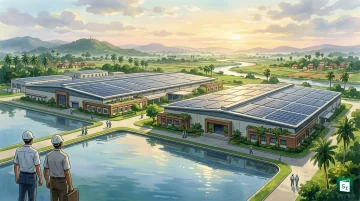 Aerial view of Premier Energies 7 GW TOPCon solar cell manufacturing facility in Naidupeta Andhra Pradesh