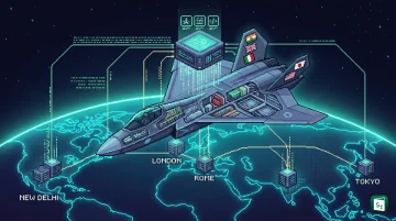 Concept model of the GCAP Tempest sixth generation stealth fighter jet
